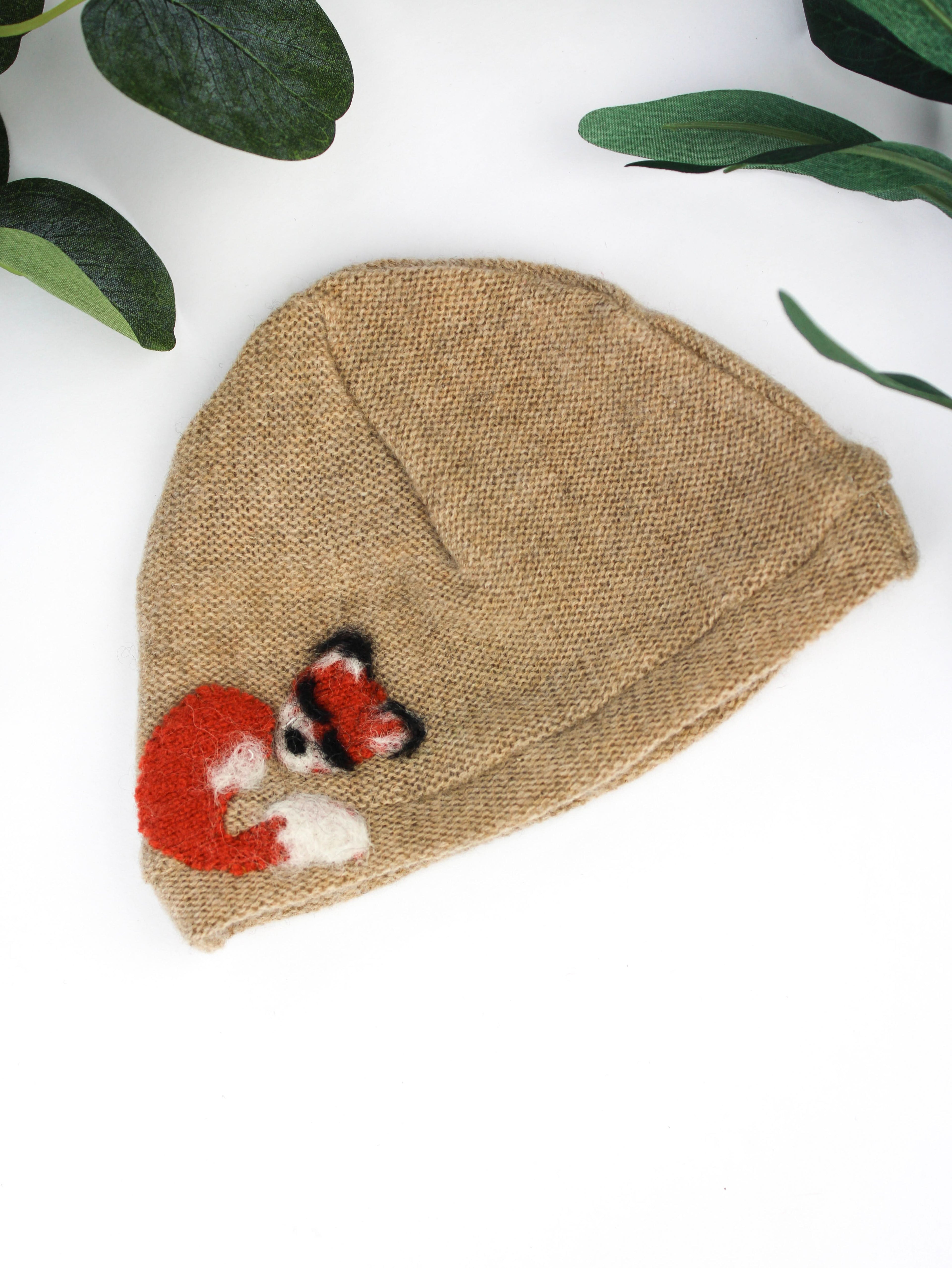 Sleeping Fox Cashmere Hat - Newborn - My American Goods