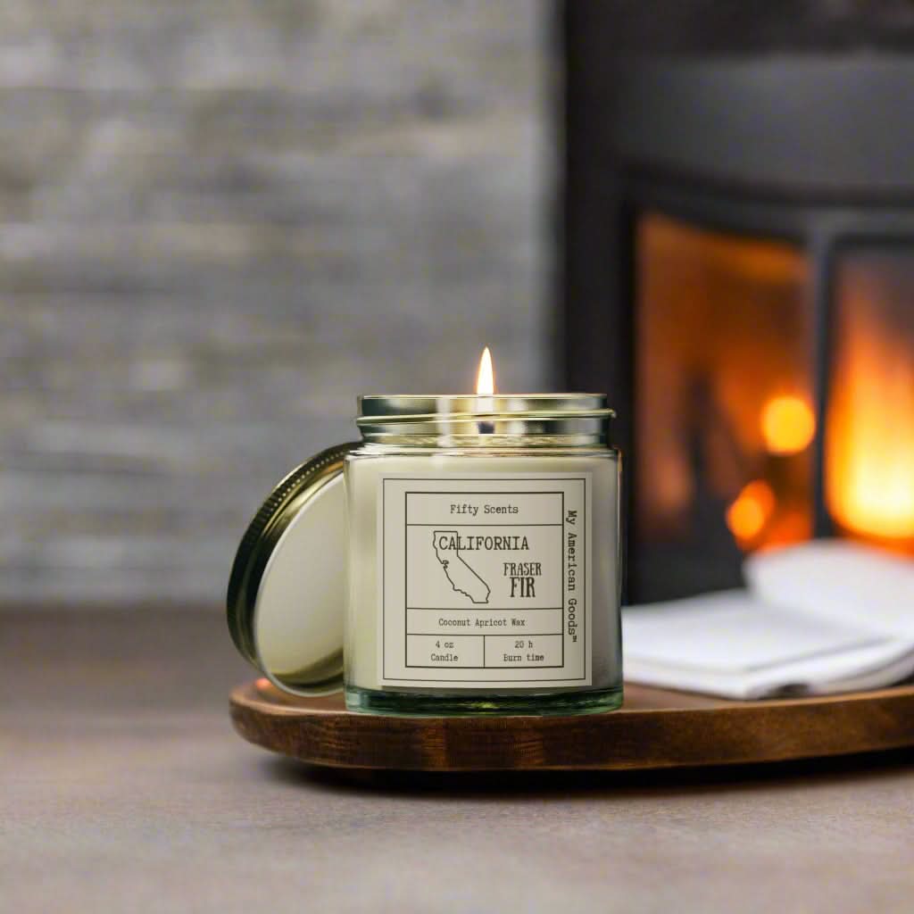 California Frasier Fir Scented Candle - Coconut Apricot Wax - My American Goods