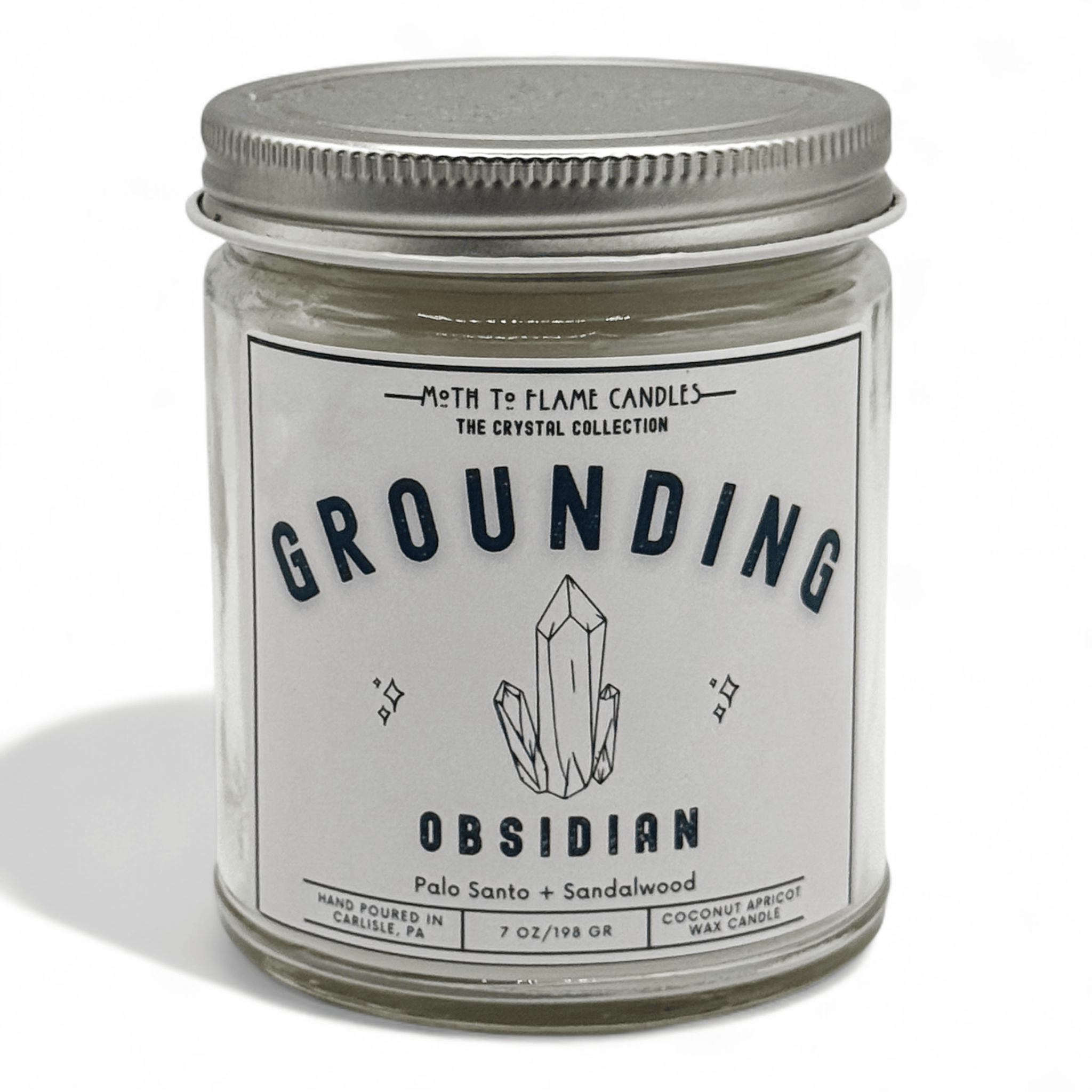 Moth to Flame Candles Crystals Grounding – 7 oz Candle