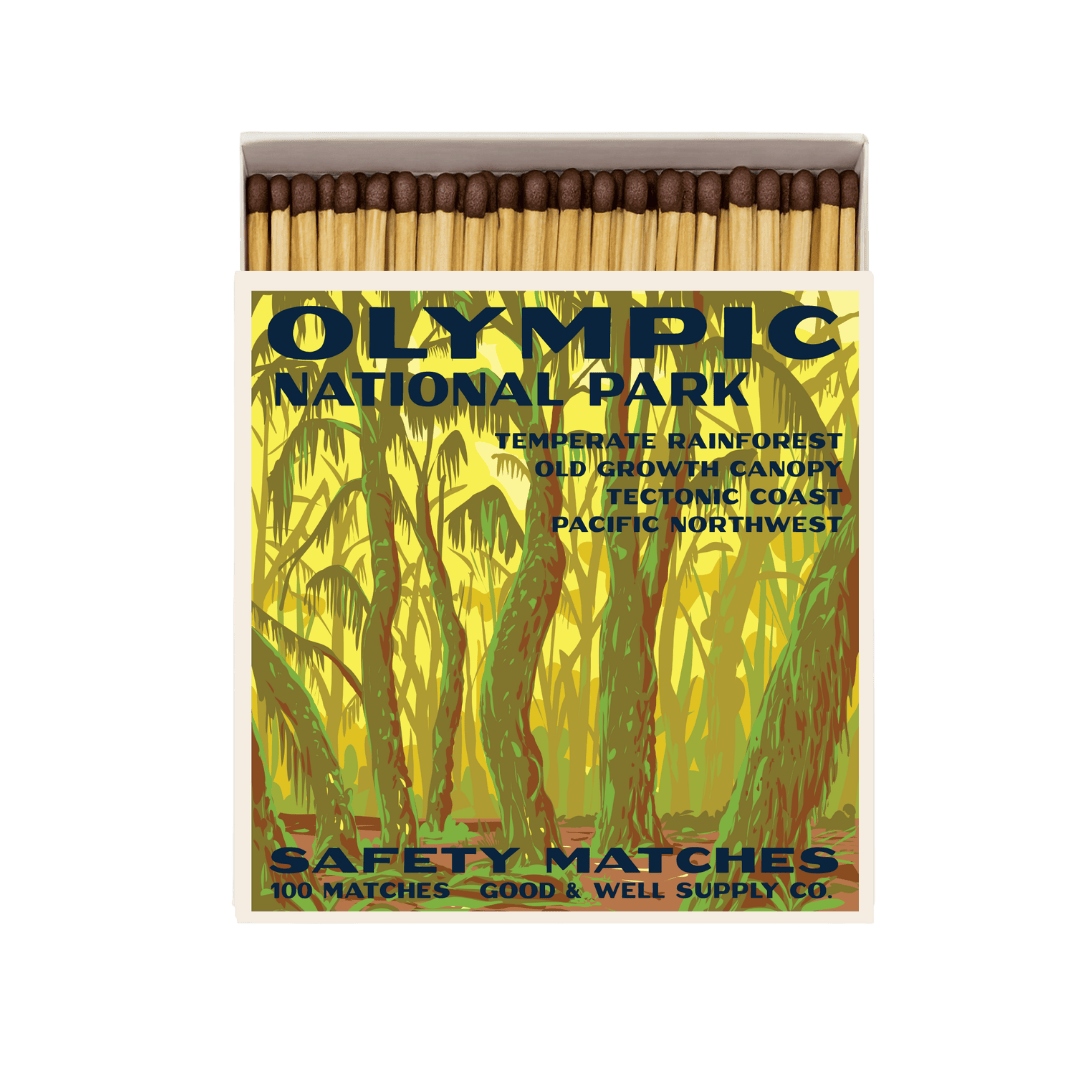 Good & Well Supply Co Olympic Hoh Rainforest Vintage National Park Cabin Matches