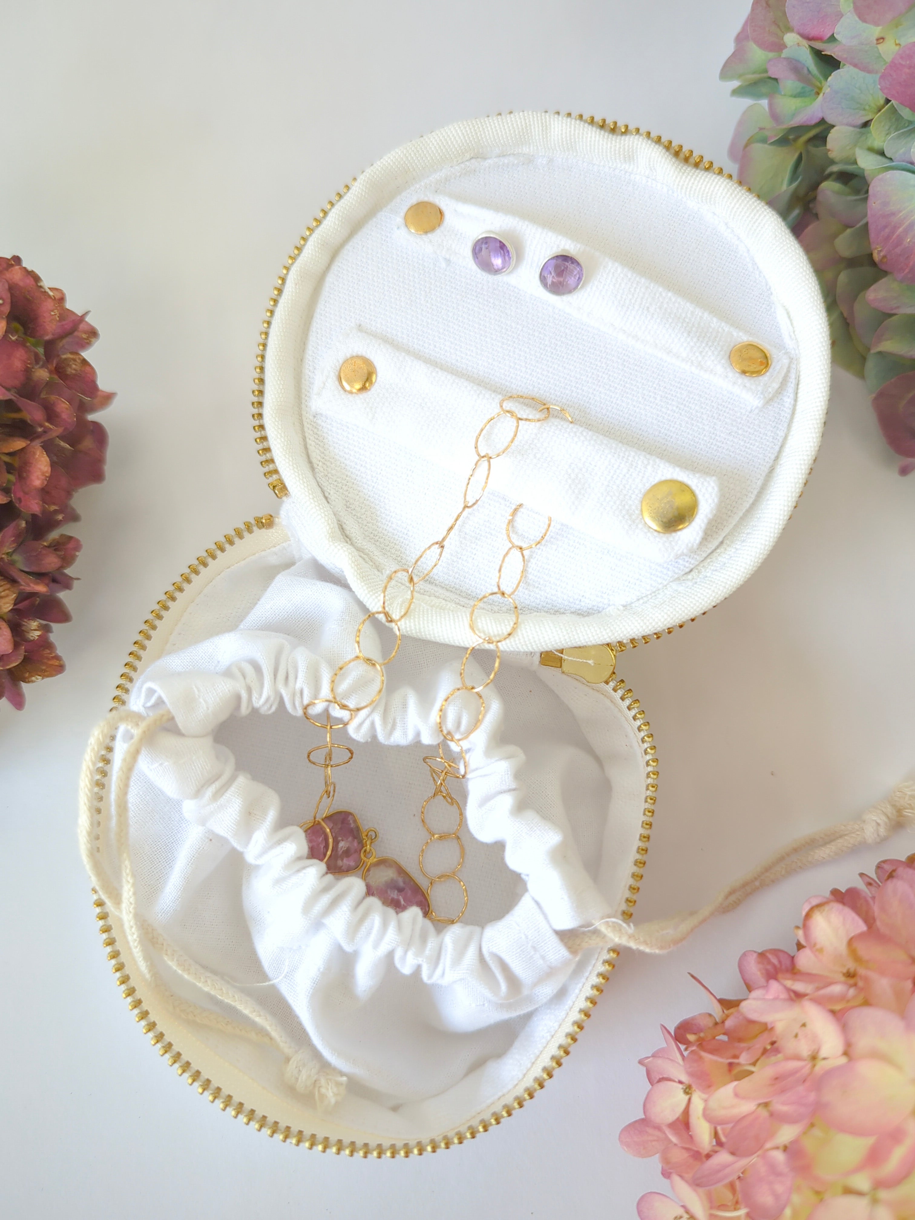Gold Ginkgo Jewelry Pouch - My American Goods