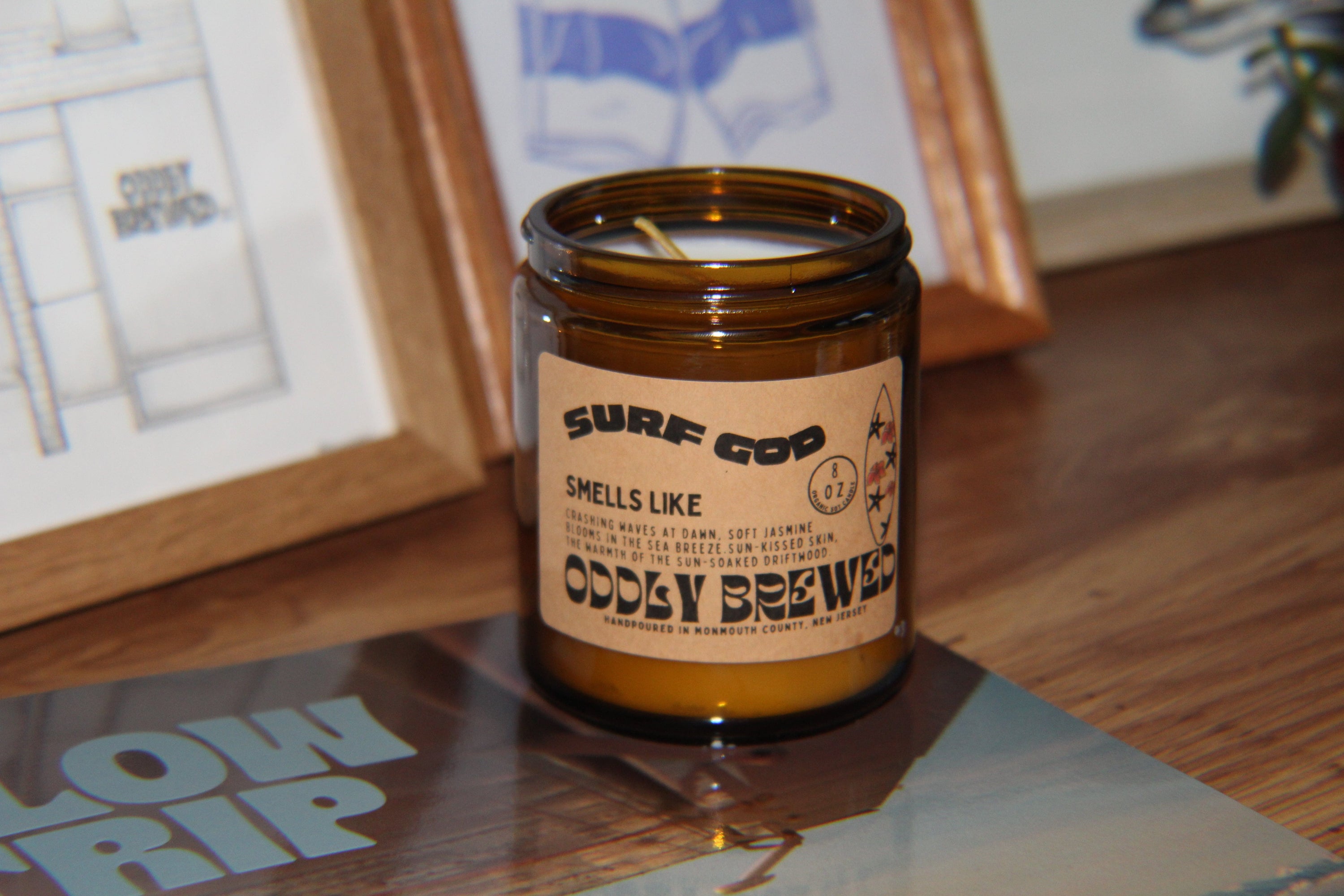 Oddly Brewed Candles Surf God Soy Candle