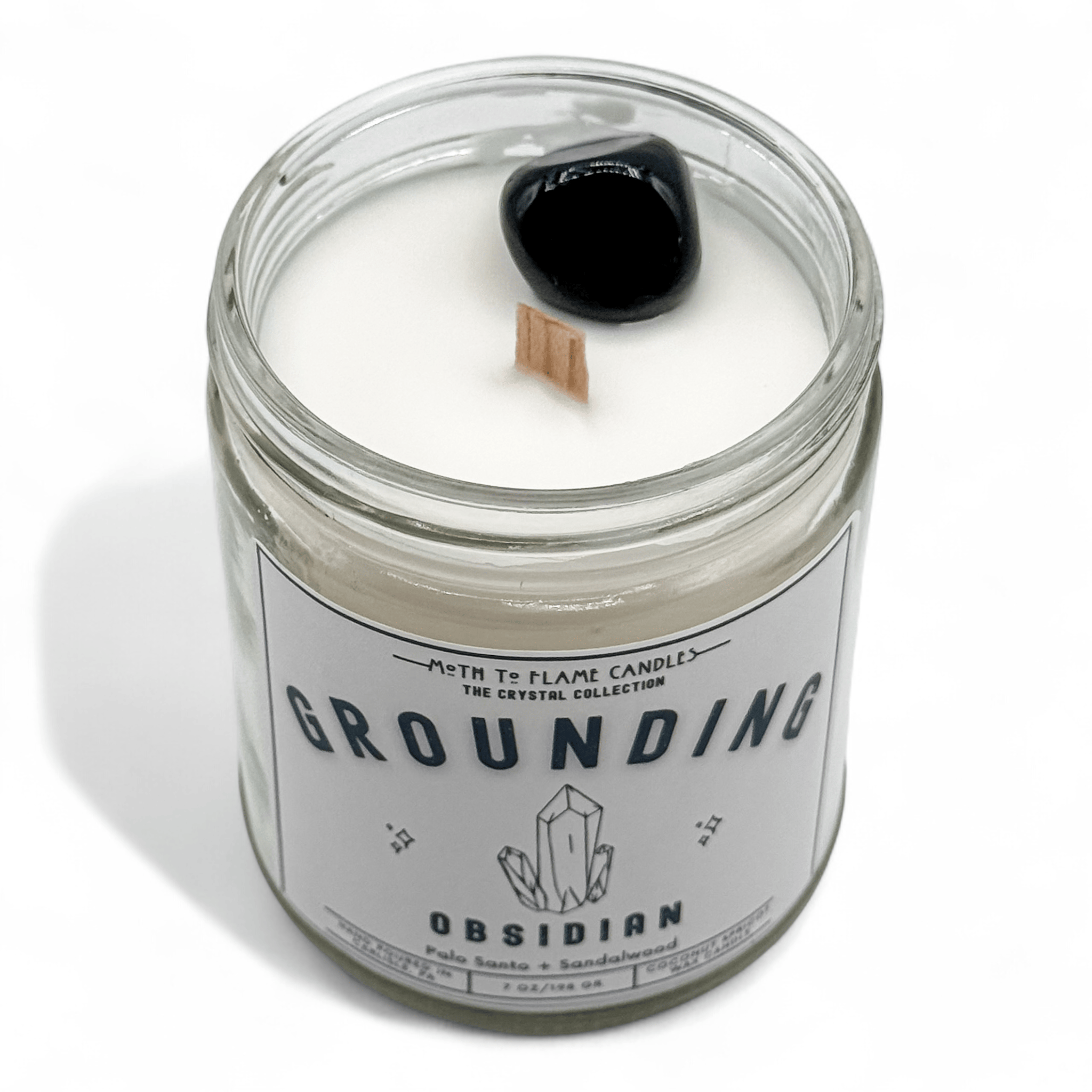 Moth to Flame Candles Crystals Grounding – 7 oz Candle