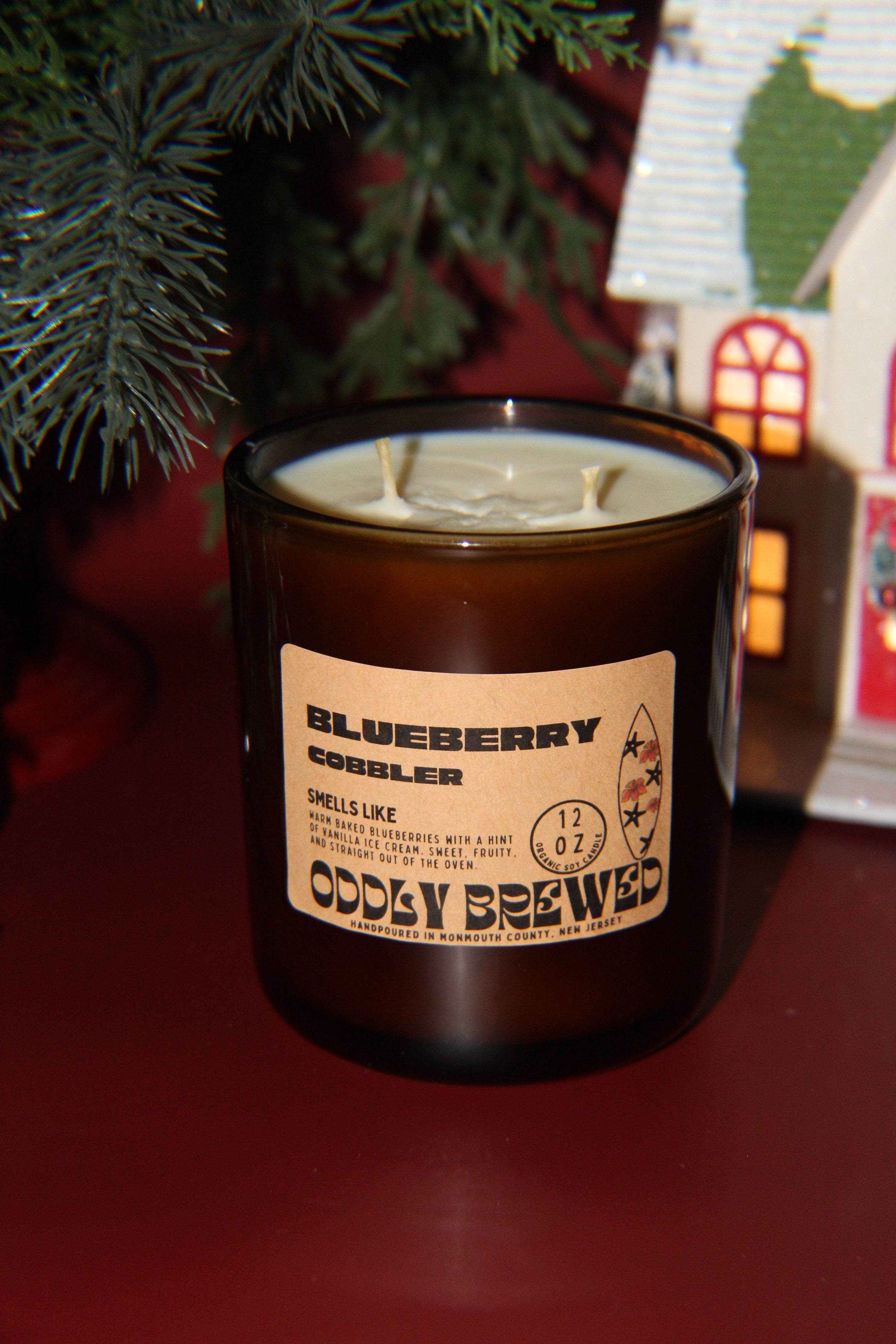 Oddly Brewed Candles Large 12oz Blueberry Cobbler Soy Candle