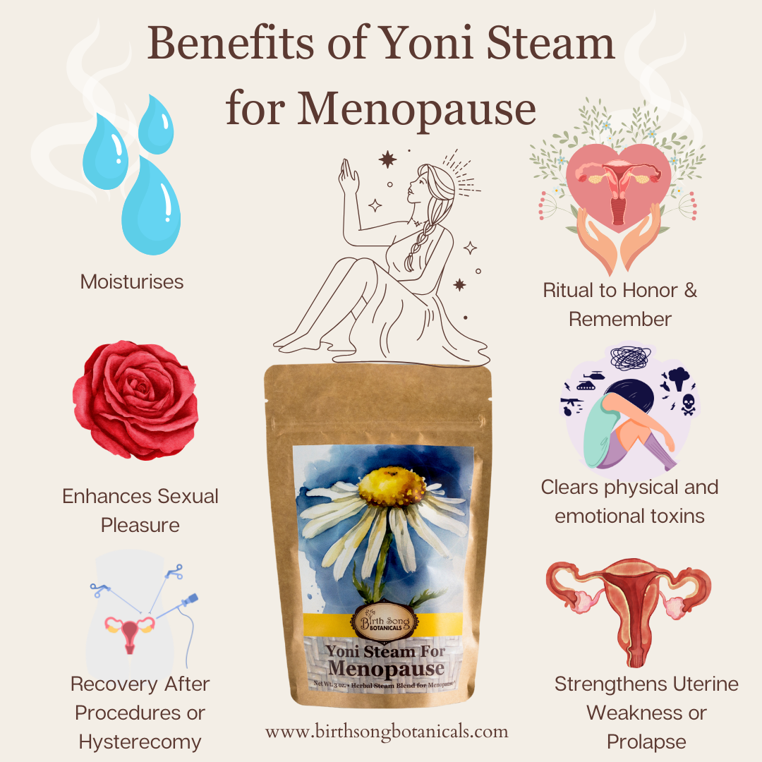 Yoni Steam for Menopause and Perimenopausal Women to Support Uterine Care* Vaginal Steaming Herbs for Wise Women* Organic Herbal V Steam 3oz - My American Goods