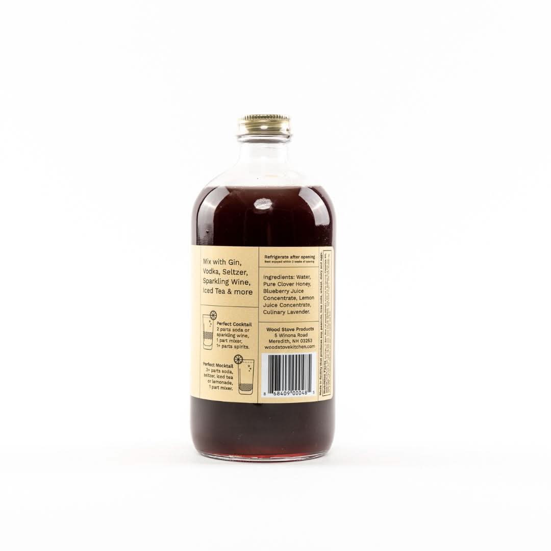 Wood Stove Kitchen Cocktail and Drink Mixers Blueberry & Lavender Syrup, 16 fl oz
