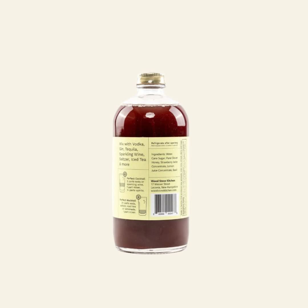 Wood Stove Kitchen Cocktail and Drink Mixers Strawberry and Basil Syrup Mixer – 16 fl oz