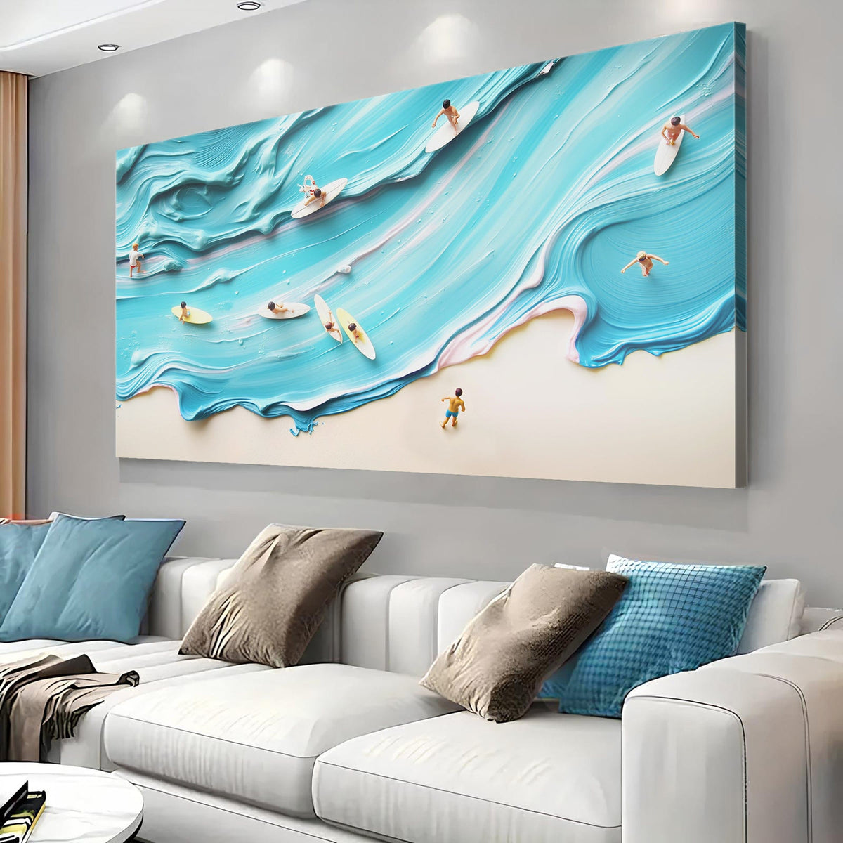 Tailored Canvases Canvas Abstract Aerial View Beach Wall Art