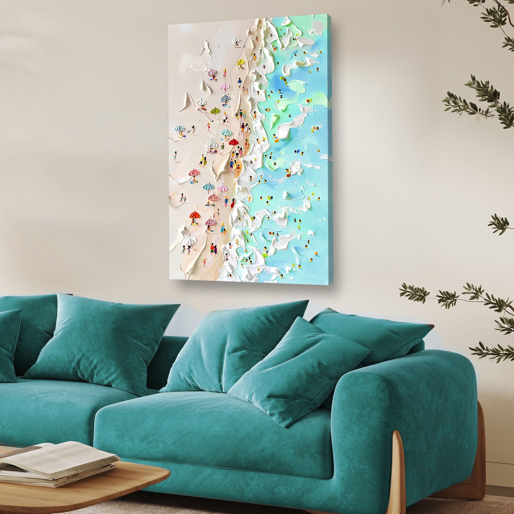 Tailored Canvases Canvas Beachfront Painting Coastal Wall Art
