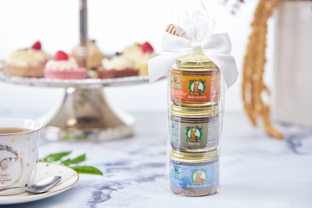 3-Flavor Honey Tea Mini Assortment – Organic Wellness Gift Set (3 x 3 oz) - My American Goods