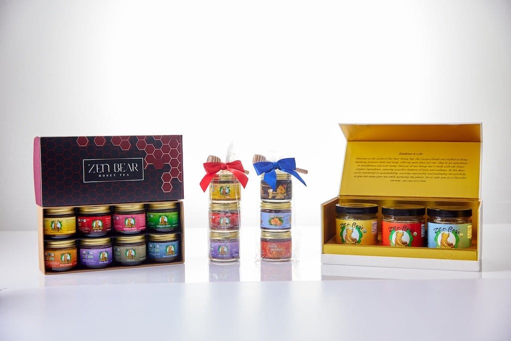 3-Flavor Honey Tea Mini Assortment – Organic Wellness Gift Set (3 x 3 oz) - My American Goods