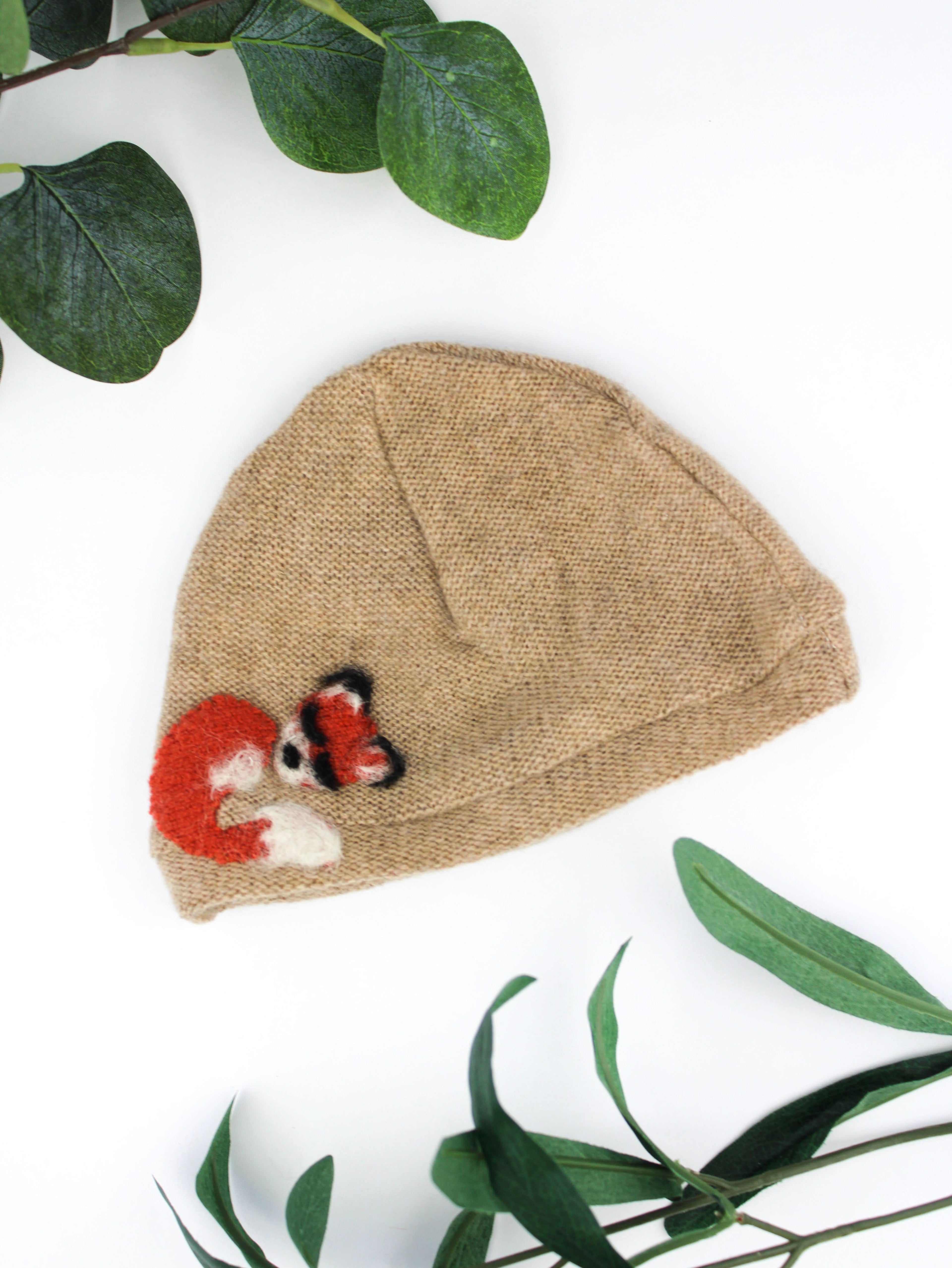 Sleeping Fox Cashmere Hat - Newborn - My American Goods