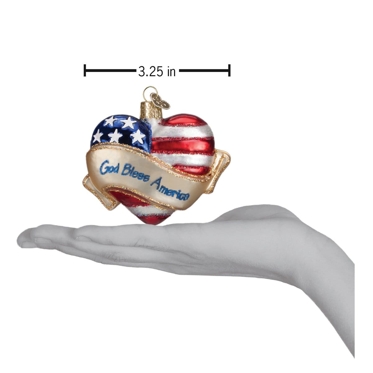 Old World Christmas 3 X 3.25 X 1 / 30037 God Bless America Heart