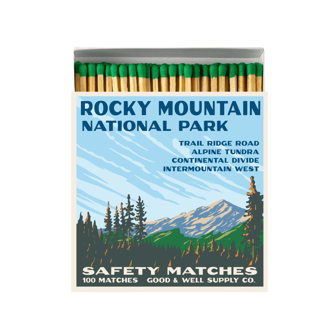 Good & Well Supply Co Rocky Mountains Vintage National Park Cabin Matches