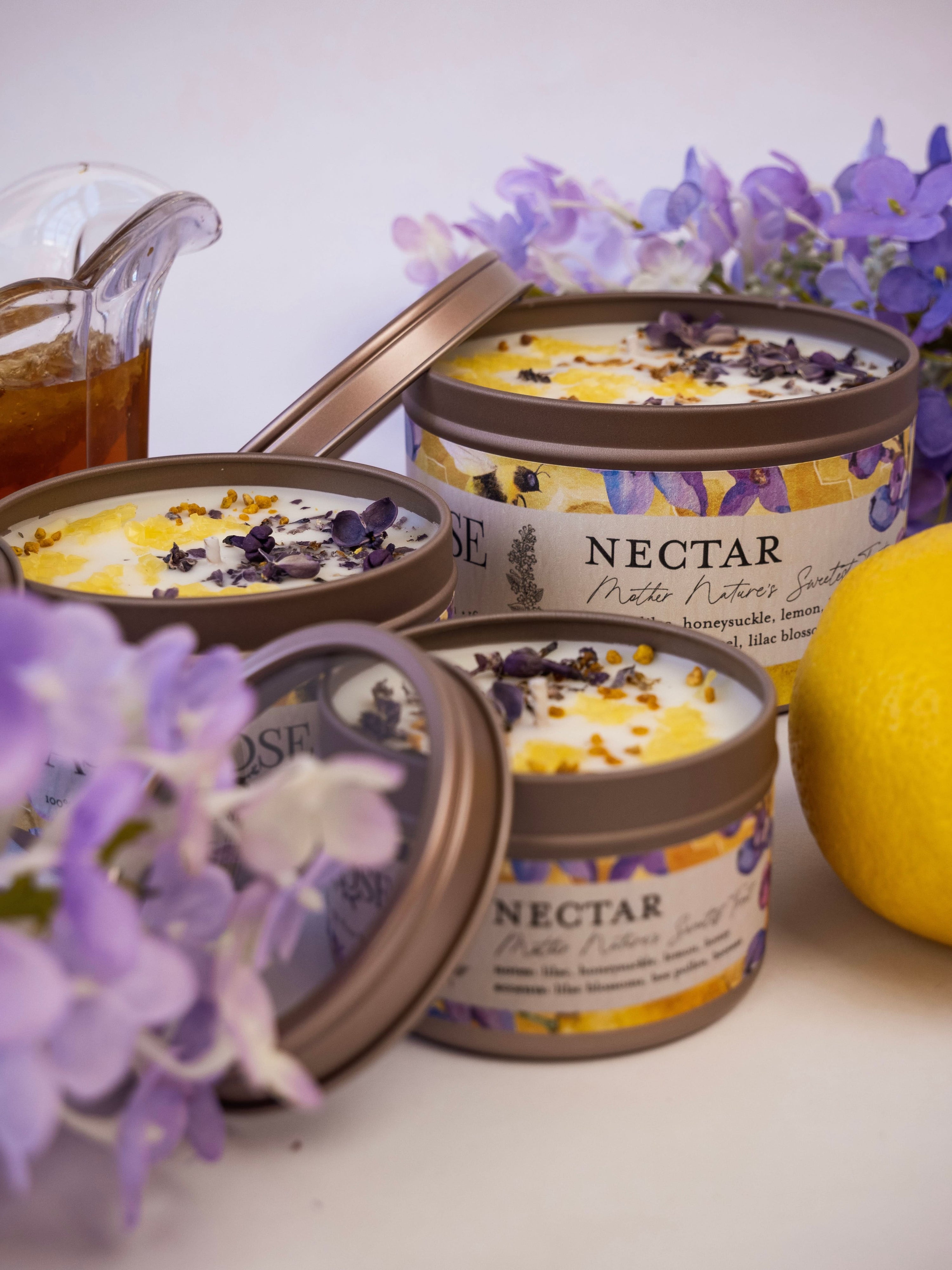 Ash & Rose candle NECTAR Lilac Lemon Honey Candle