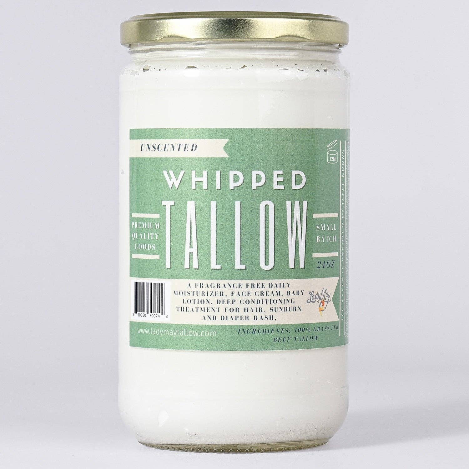 Unscented Whipped Tallow | All Natural Moisturizer Size 2oz-85oz - My American Goods