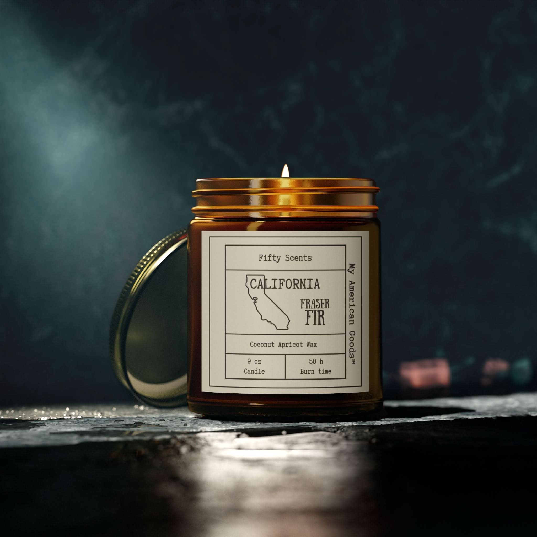 California Frasier Fir Scented Candle - Coconut Apricot Wax - My American Goods