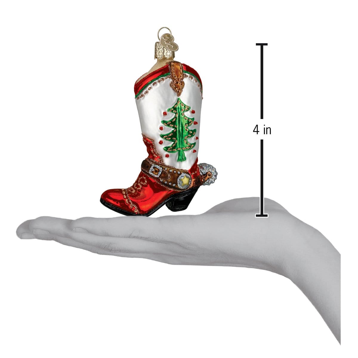 Old World Christmas 4 X 3 X 1.25 / 32159 Christmas Cowboy Boot