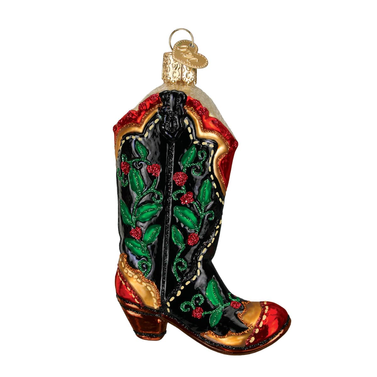 Old World Christmas 4 X 3 X 1.25 / 32161 Holly Berry Cowboy Boot