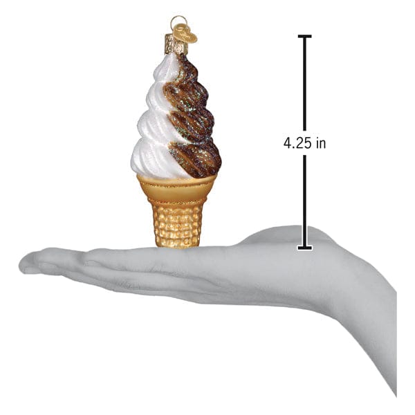 Old World Christmas 4.25 X 1.75 X 1.75 / 32746 Chocolate Swirl Soft Serve Ornament