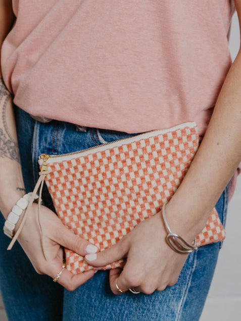 Amelia Pink Checks Purse - My American Goods
