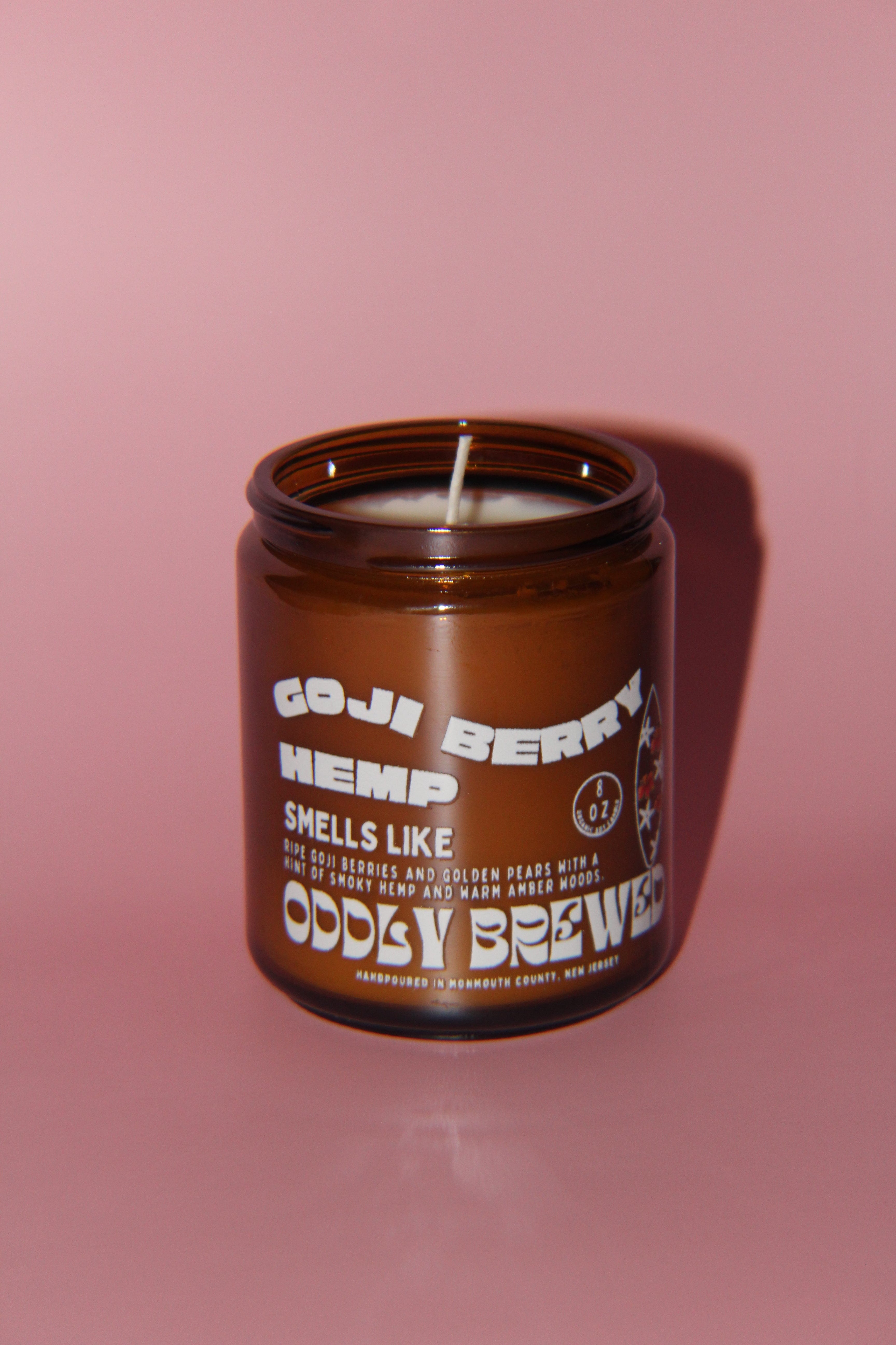 Oddly Brewed Candles Medium 8oz Goji Berry & Hemp Soy Candle