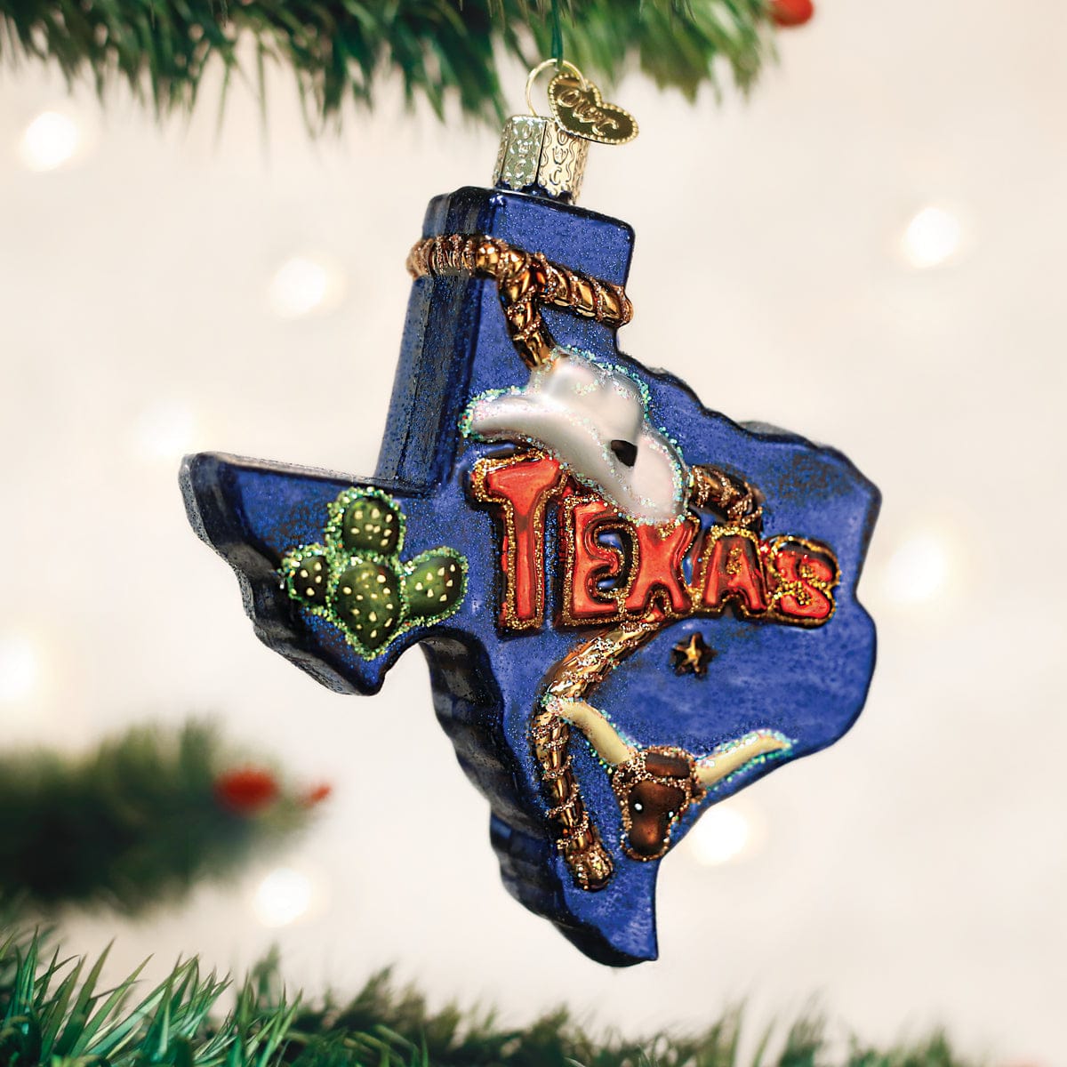 Old World Christmas 4 X 4 X 1 / 36187 State Of Texas Ornament