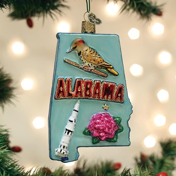 Old World Christmas 1.25 X 2.5 X 4.25 / 36272 State Of Alabama Ornament