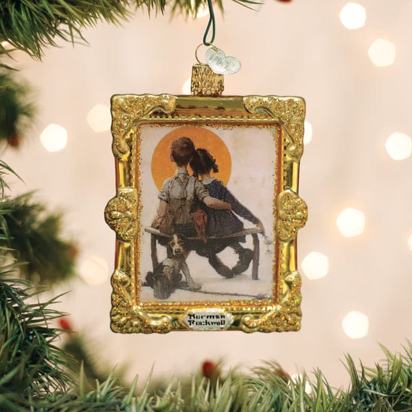 Old World Christmas 3.75 X 3 X 0.75 / 36348 Norman Rockwell Boy & Girl Ornament