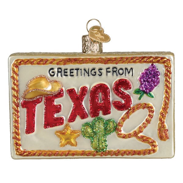 Old World Christmas 2.75 X 3.75 X 1 / 36351 Texas Postcard Ornament