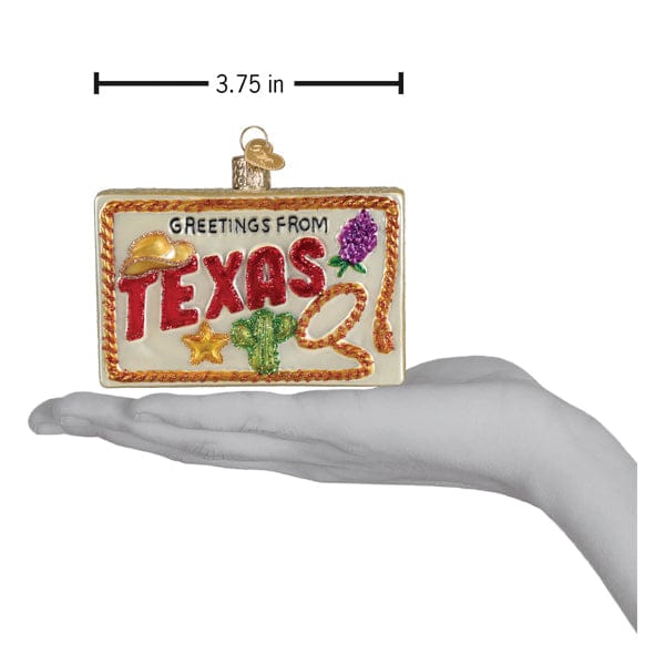 Old World Christmas 2.75 X 3.75 X 1 / 36351 Texas Postcard Ornament