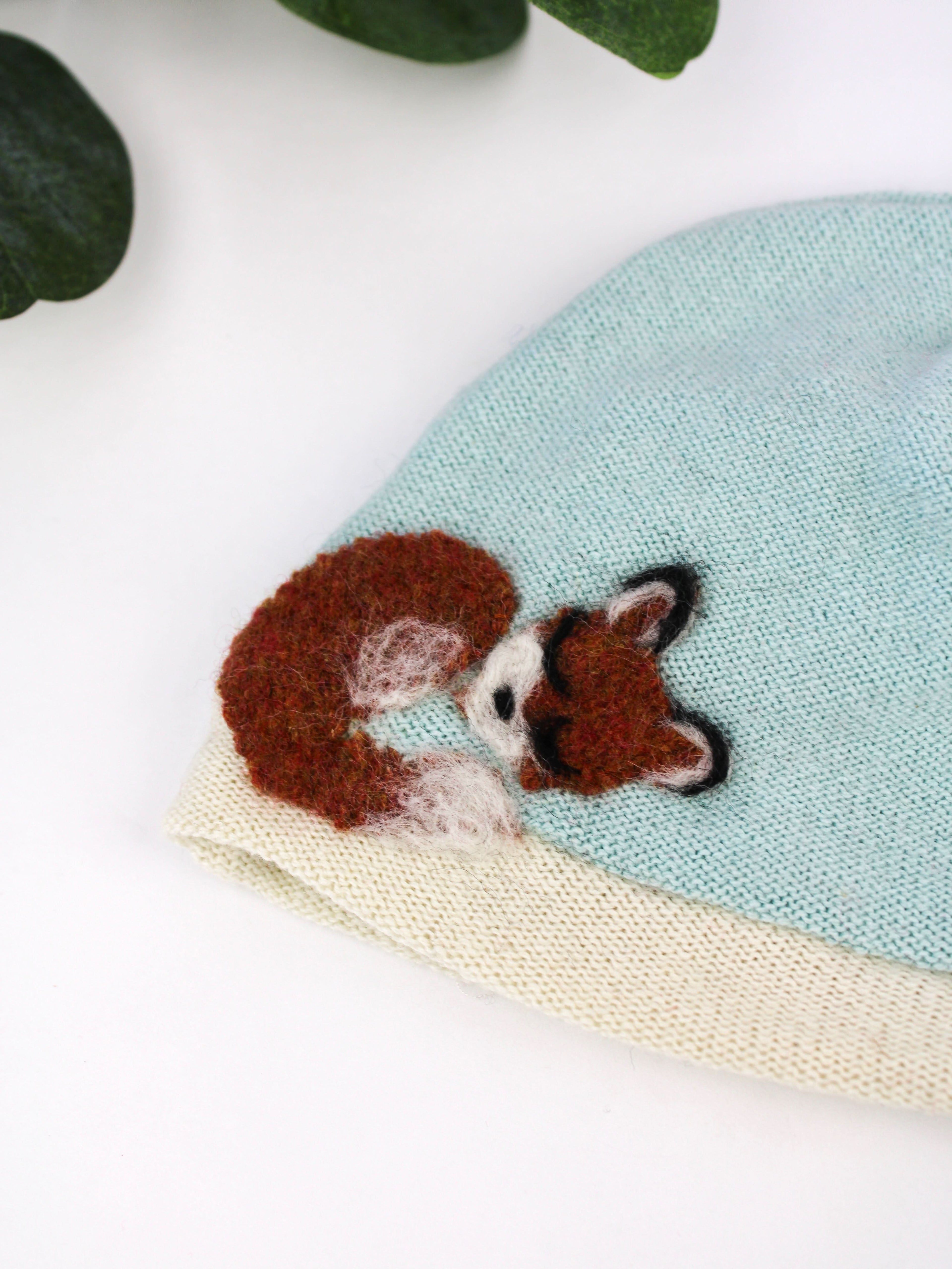 Sleeping Fox Cashmere Hat - Newborn - My American Goods