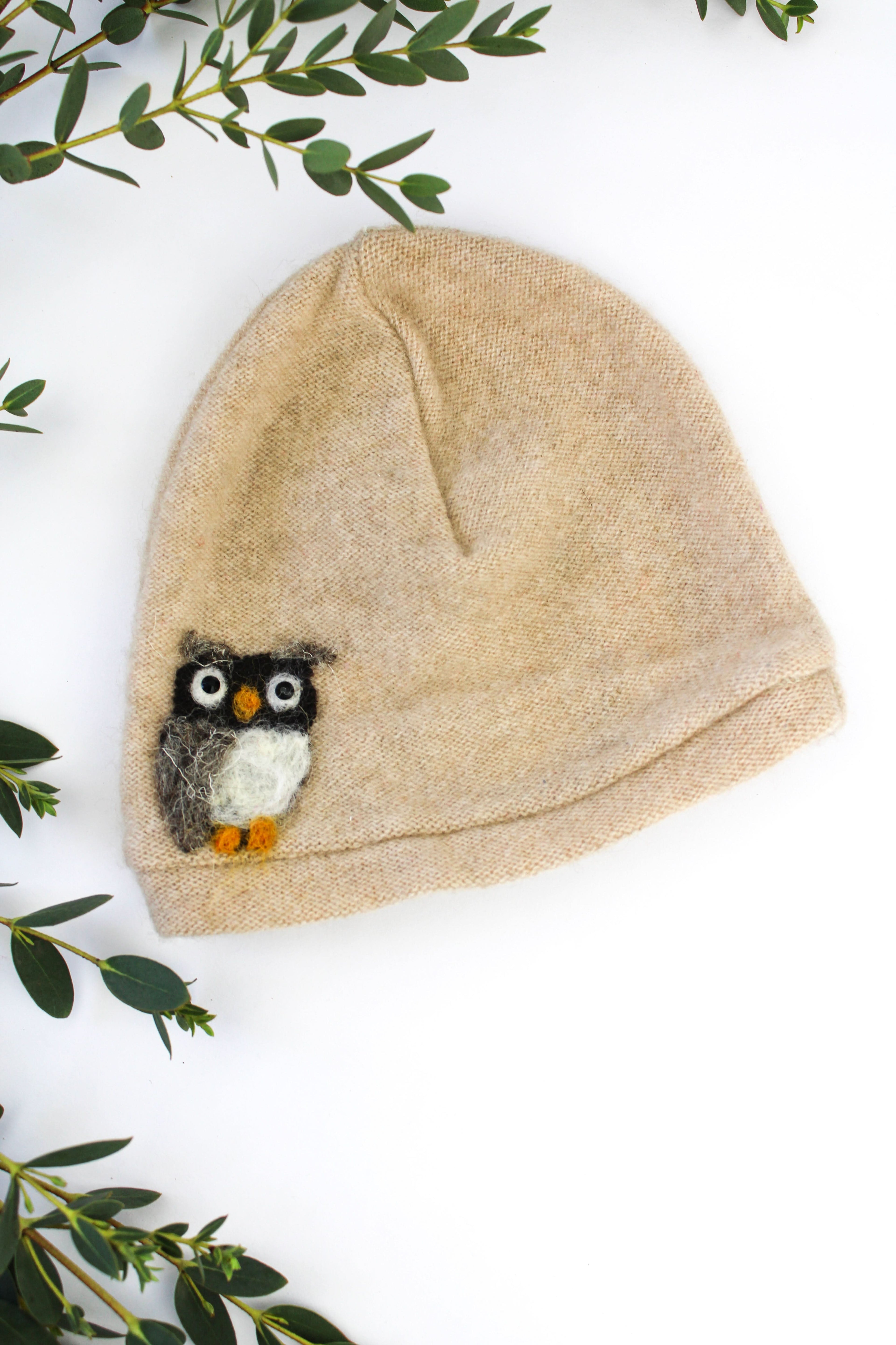Ash & Rose hat Owl Cashmere Hat - Baby