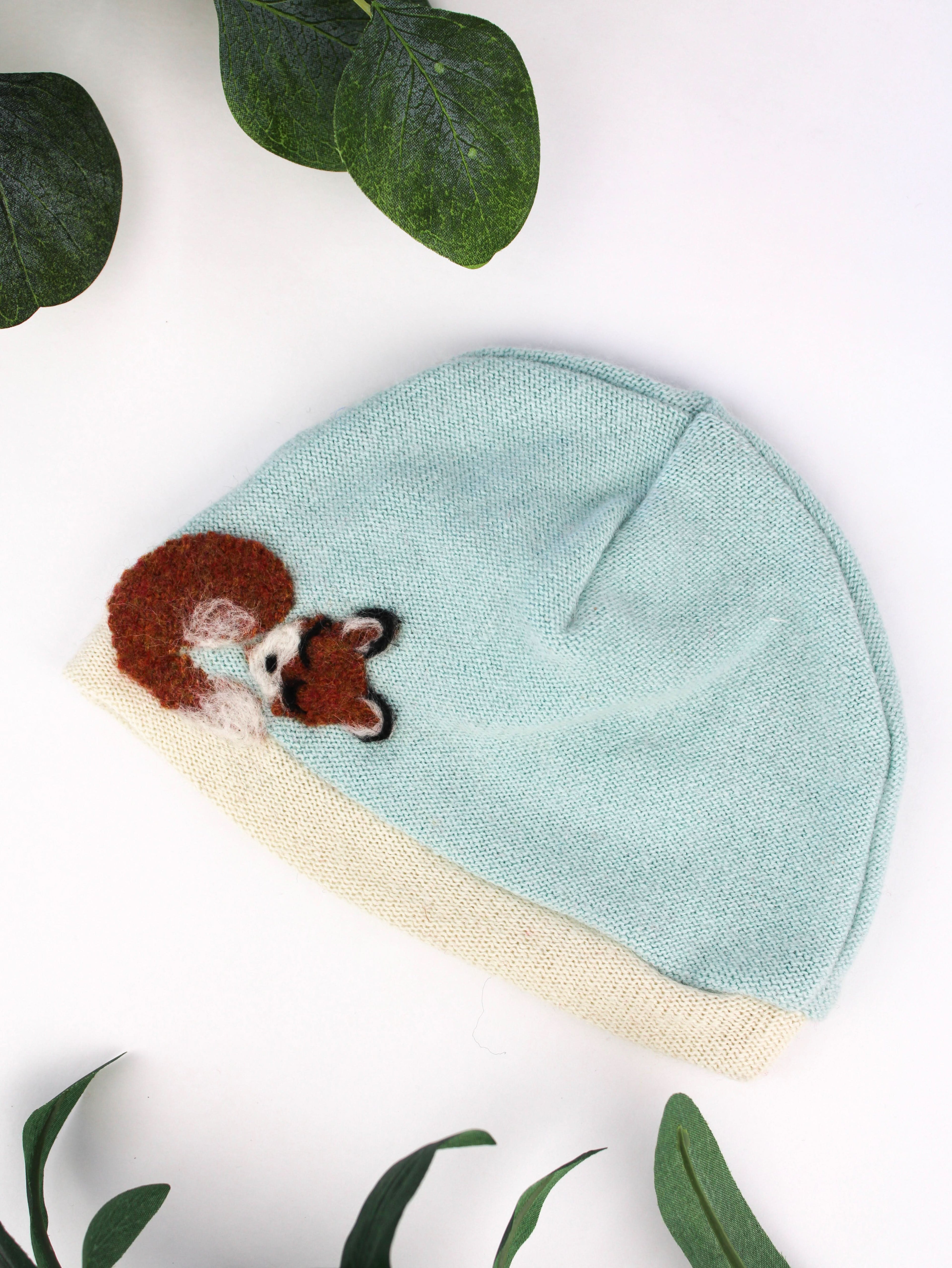 Sleeping Fox Cashmere Hat - Newborn - My American Goods
