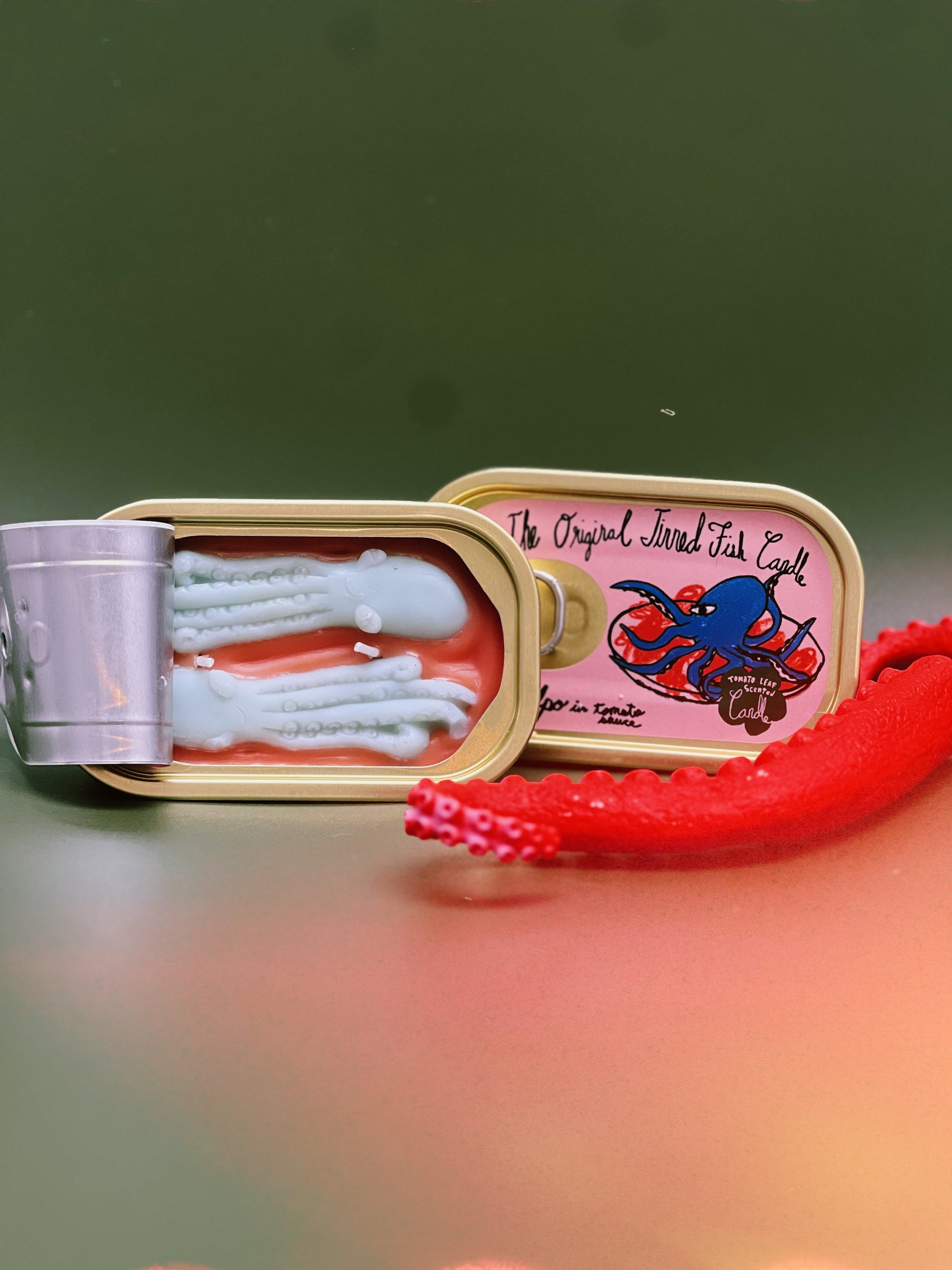 Tinned Fish Candle - Pulpo in Tomato Sauce (Tomato Leaf Scented) - My American Goods