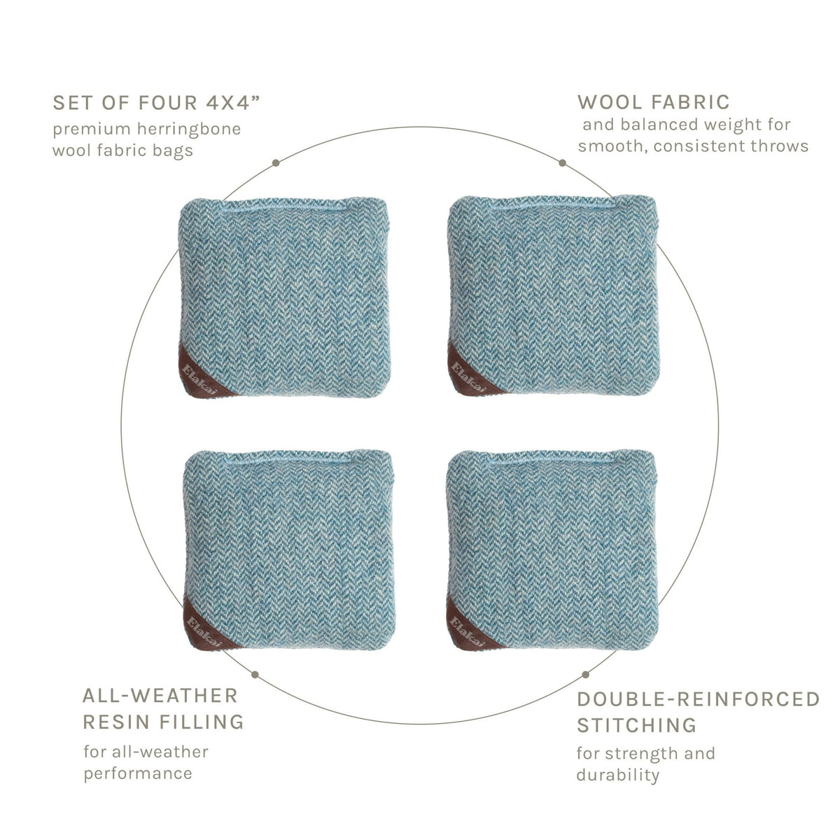 4-in Travel Herringbone Cornhole Bags | Premium All-Weather Collection