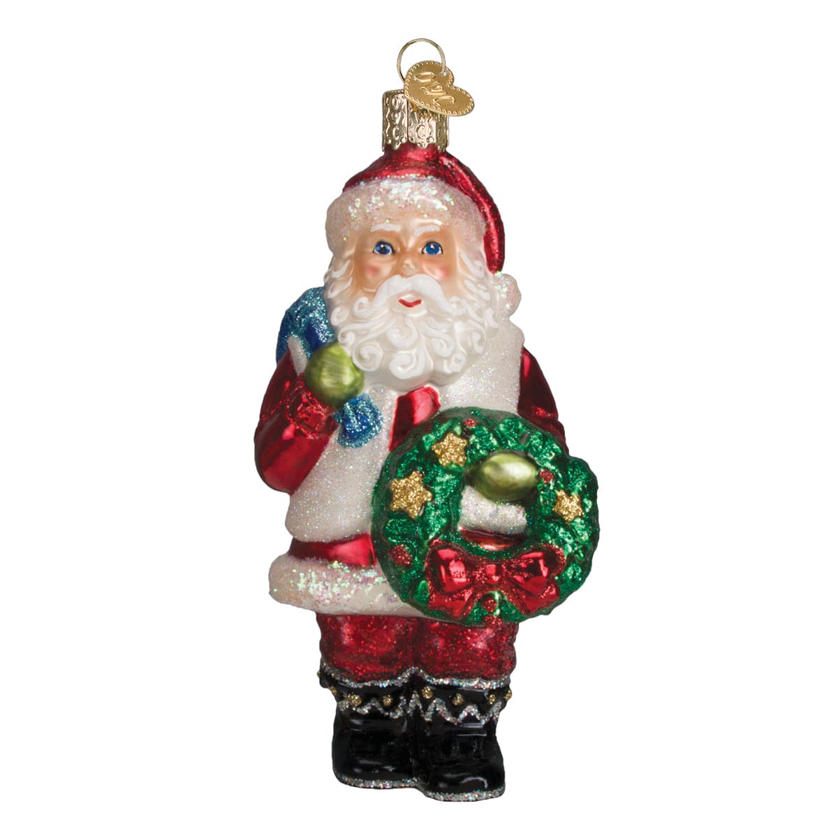 Santa With Wreath Ornament - My American Goods
