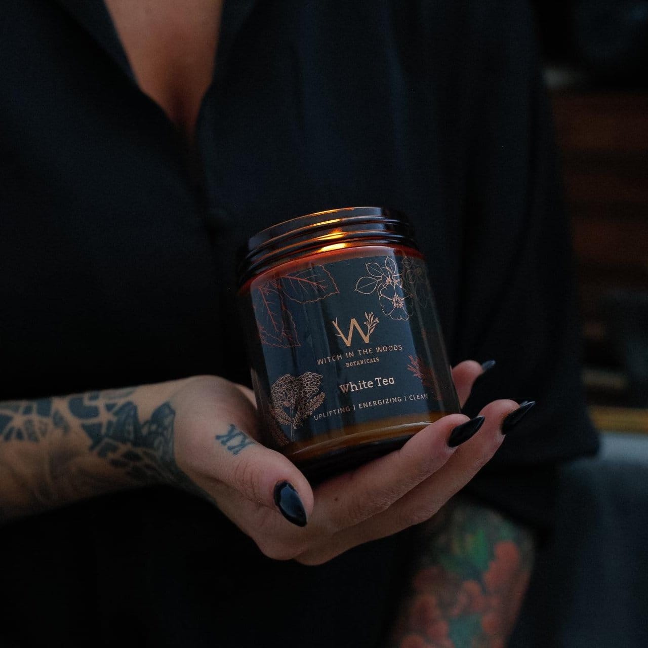 Witch in the Woods Botanicals Candle White Tea Soy Candle White Tea Candle