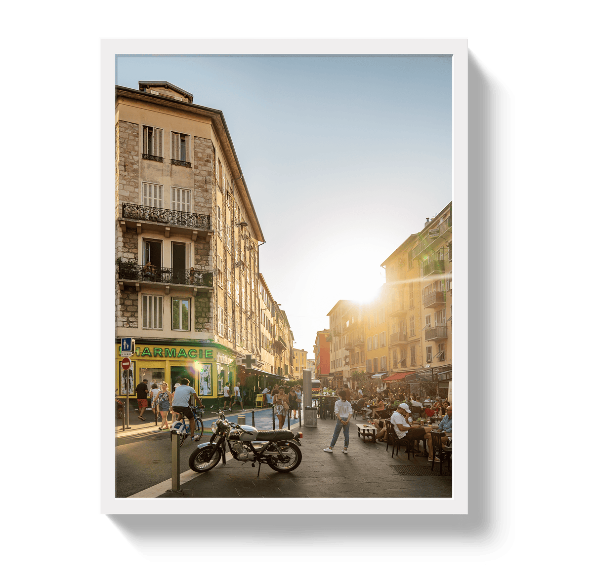 Johnny Vacay White / 11x14 / Full Bleed Sunset in Nice