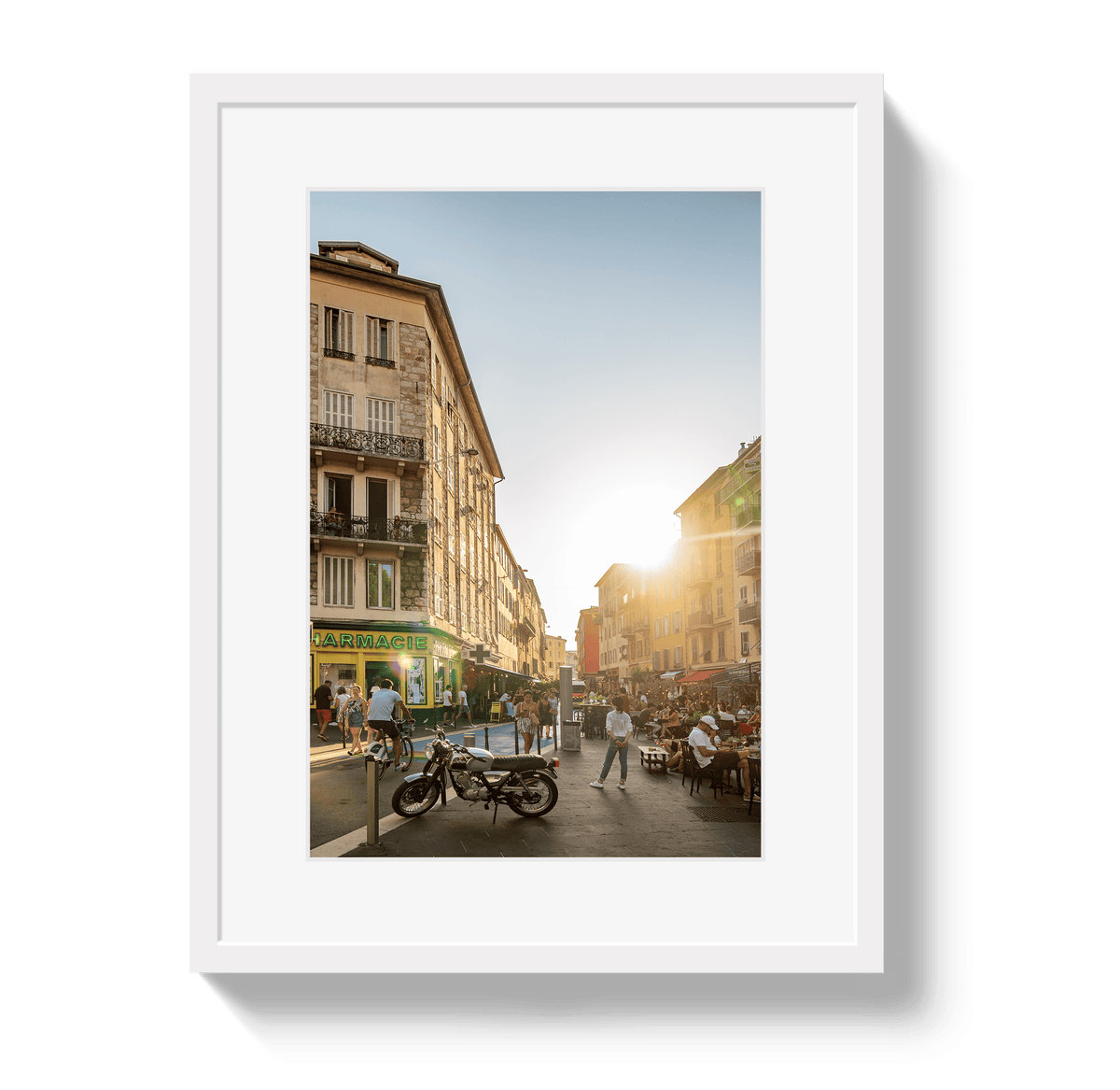 Johnny Vacay White / 11x14 / Border Sunset in Nice