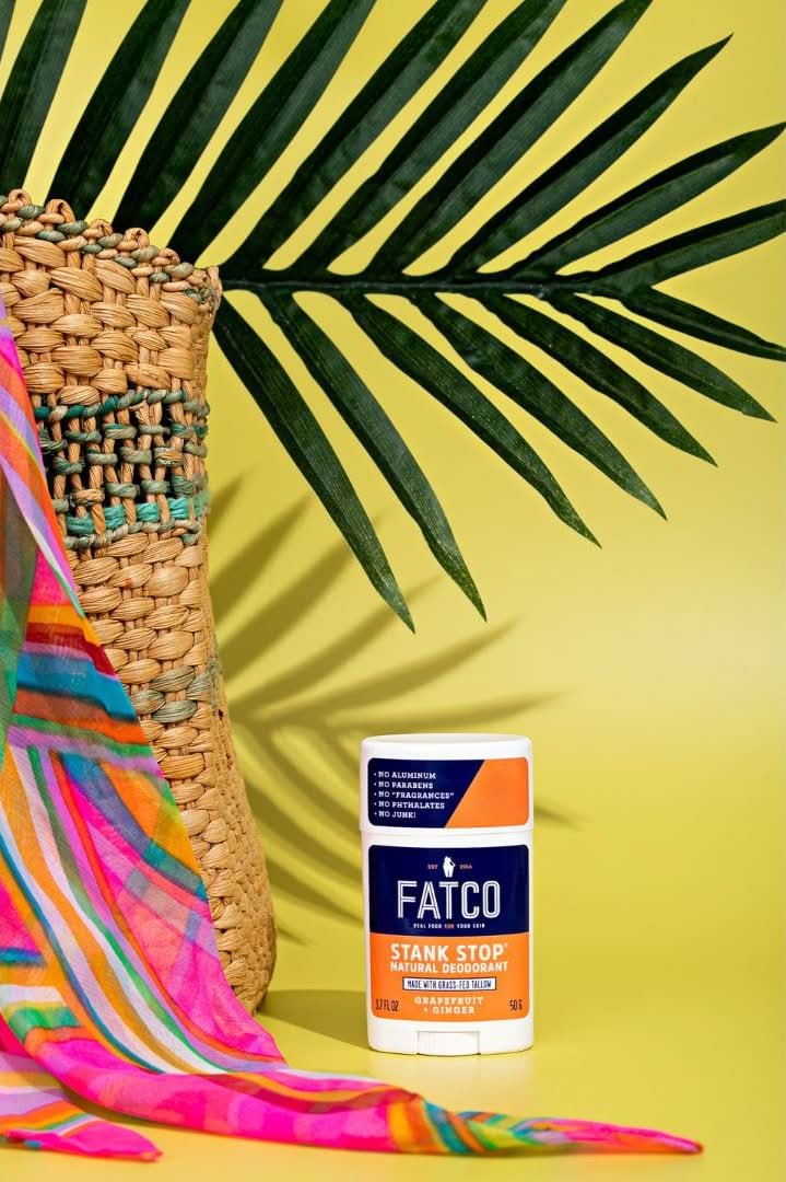 FATCO Skincare Products Stank Stop Deodorant Stick, Grapefruit+Ginger, 1.7 Oz