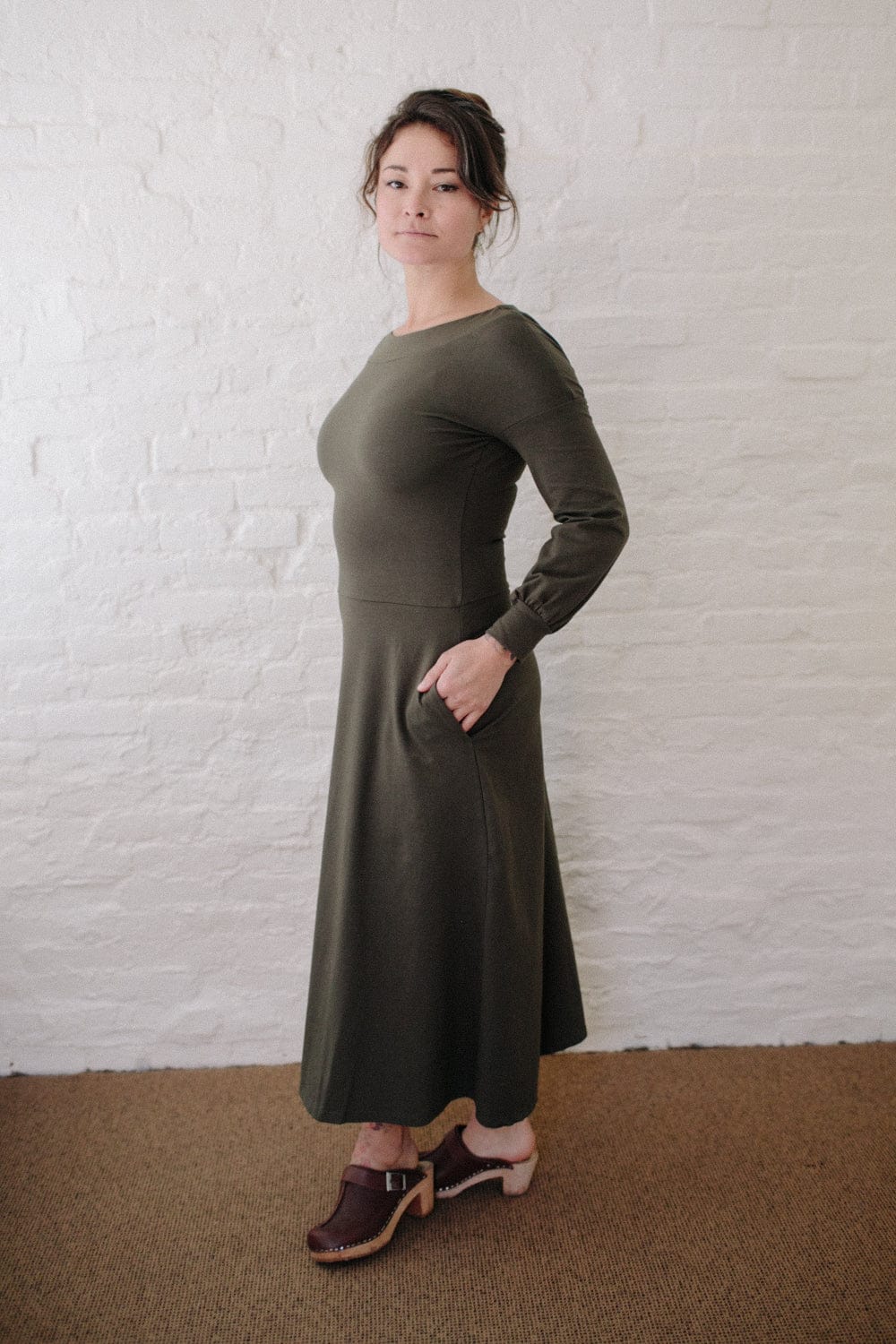 Field Day Dress Simone Dress in Olive Knit