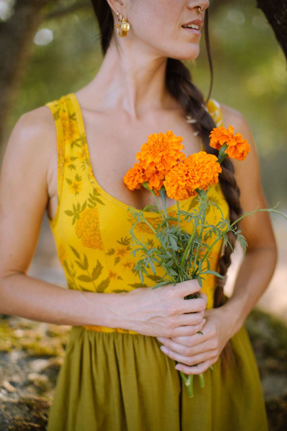 Field Day Dress Josephine Dress in Pea Soup Marigold