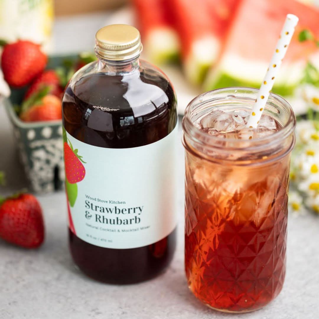 Wood Stove Kitchen Cocktail and Drink Mixers Strawberry-Rhubarb Mixer, 16 fl oz