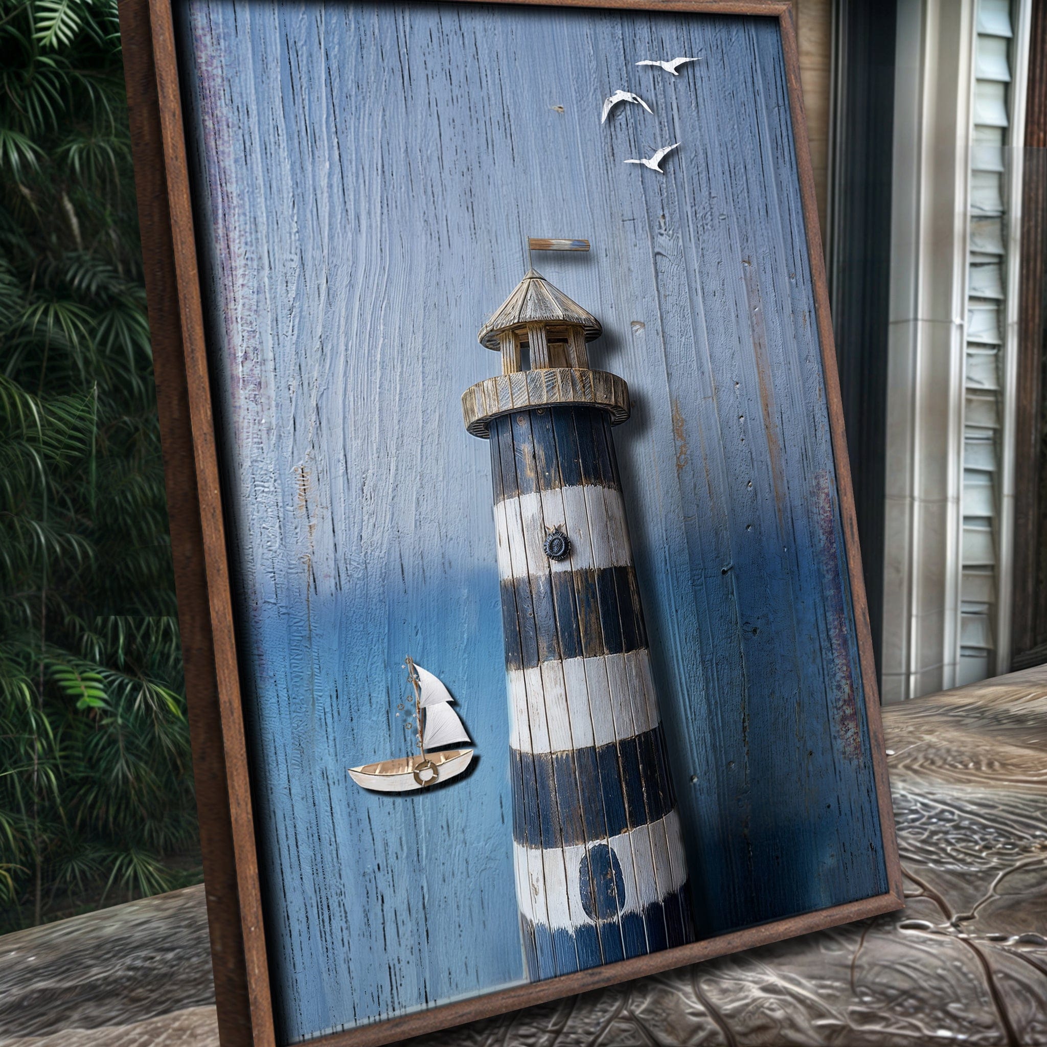 Tailored Canvases Canvas Wooden Lighthouse Coastal Wall Art III