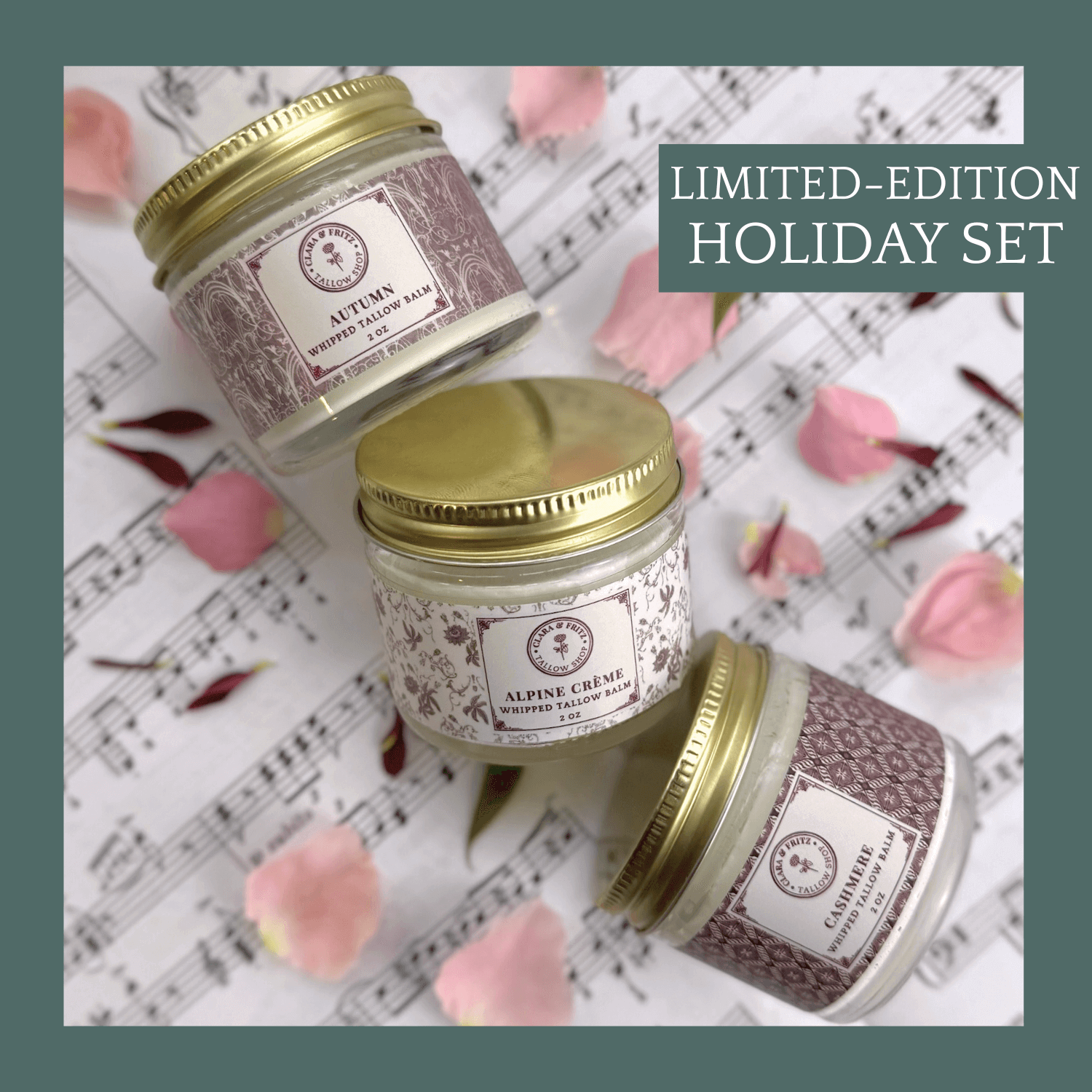 Clara & Fritz Tallow Shop Lotion & Moisturizer Alpine Crème Scented Whipped Tallow Balm 2 oz