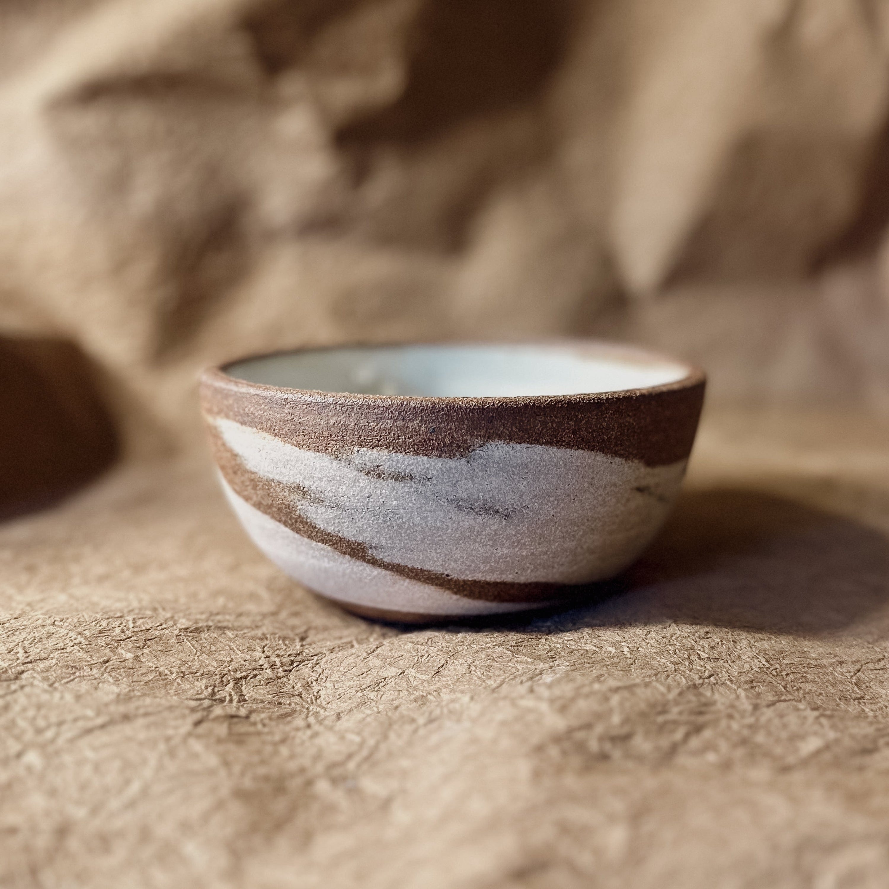 Olivia Snow Ceramics Bowl Brown and White 5.5" Marbled Ceramic Cereal Bowl