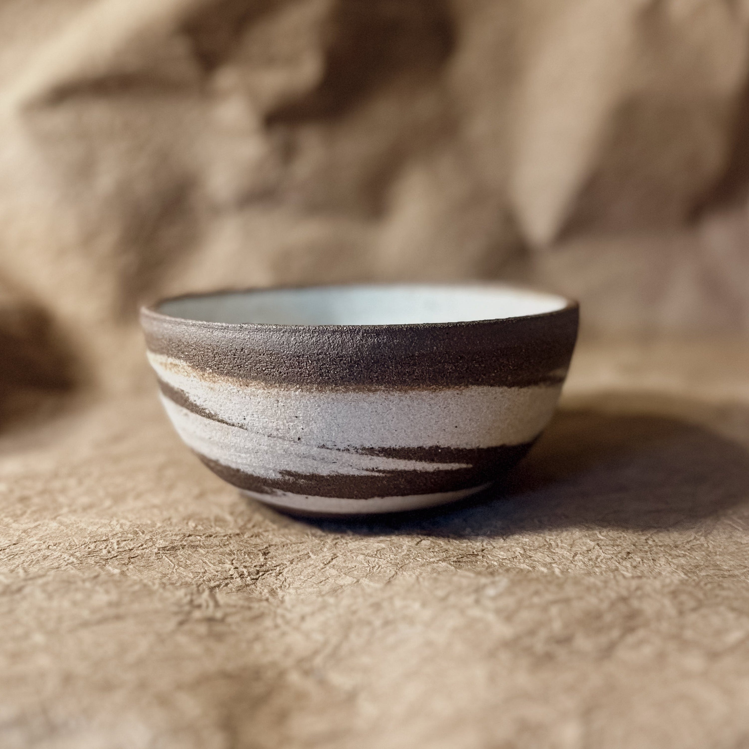 Olivia Snow Ceramics Bowl Dark Brown and White 5.5" Marbled Ceramic Cereal Bowl