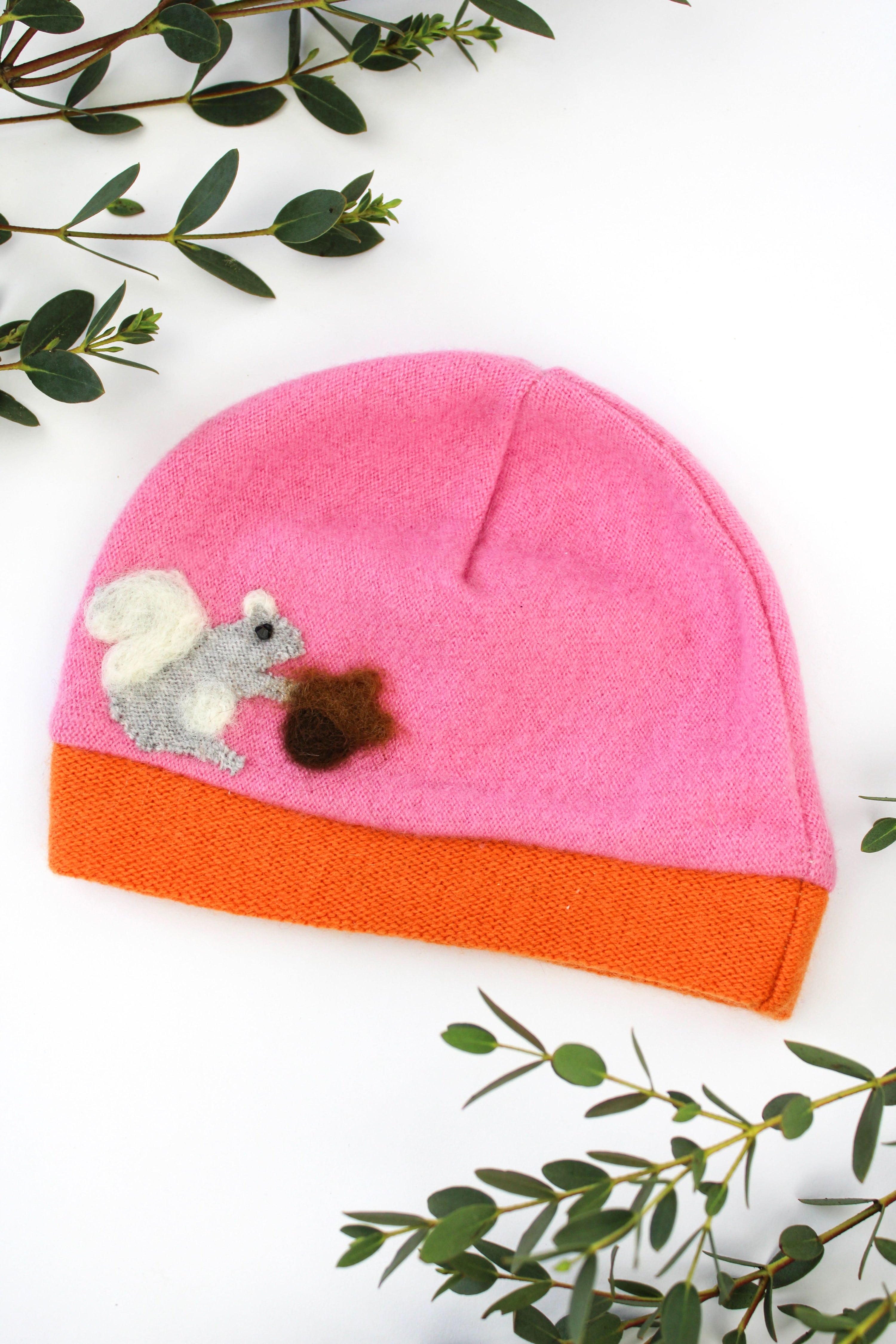 Ash & Rose hat Coral Squirrel Cashmere Hat - Baby