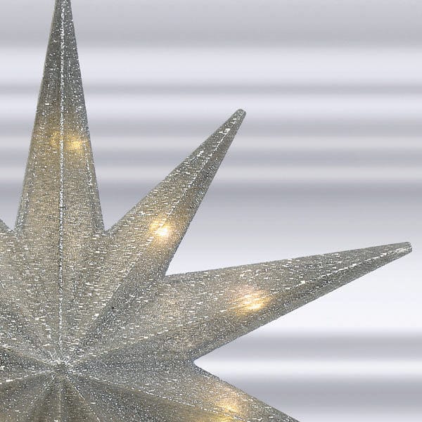 Old World Christmas 12 / 50030 12" Lit Silver Glitter Star Tree Topper